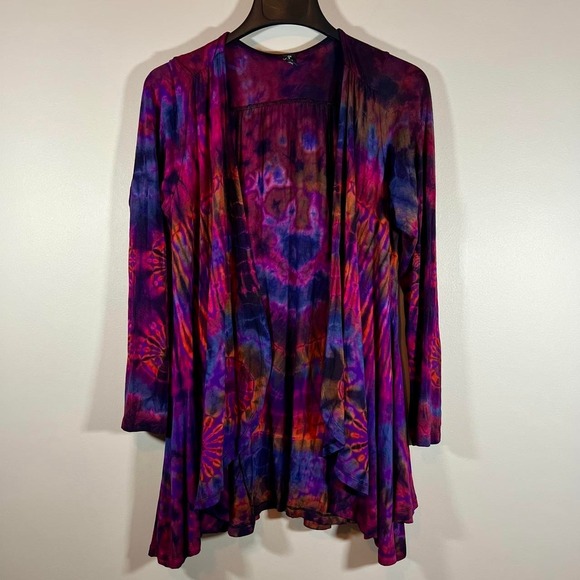 Sacred Threads Tops - Sacred Threads Boho Arty Fairy Tie Dye Open Front Cardigan OS XL Hippie Festival